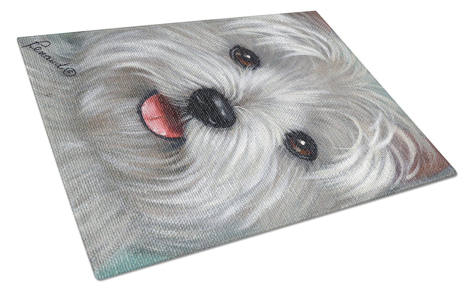 Westie Kissable Face Glass Cutting Board Large PPP3212LCB by Caroline's Treasures