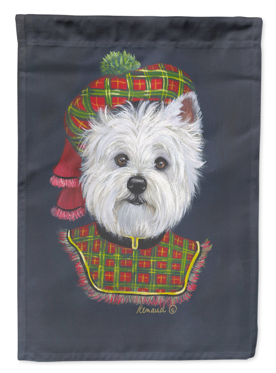 Westie Lad Plaid Flag Canvas House Size PPP3213CHF