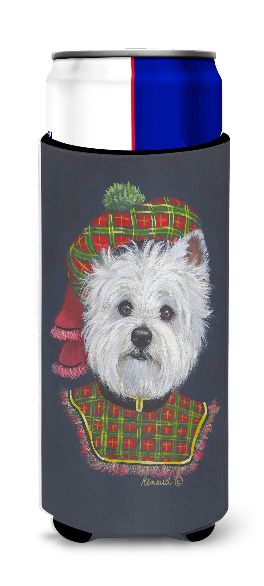 Westie Lad Plaid Ultra Hugger for slim cans PPP3213MUK  the-store.com.