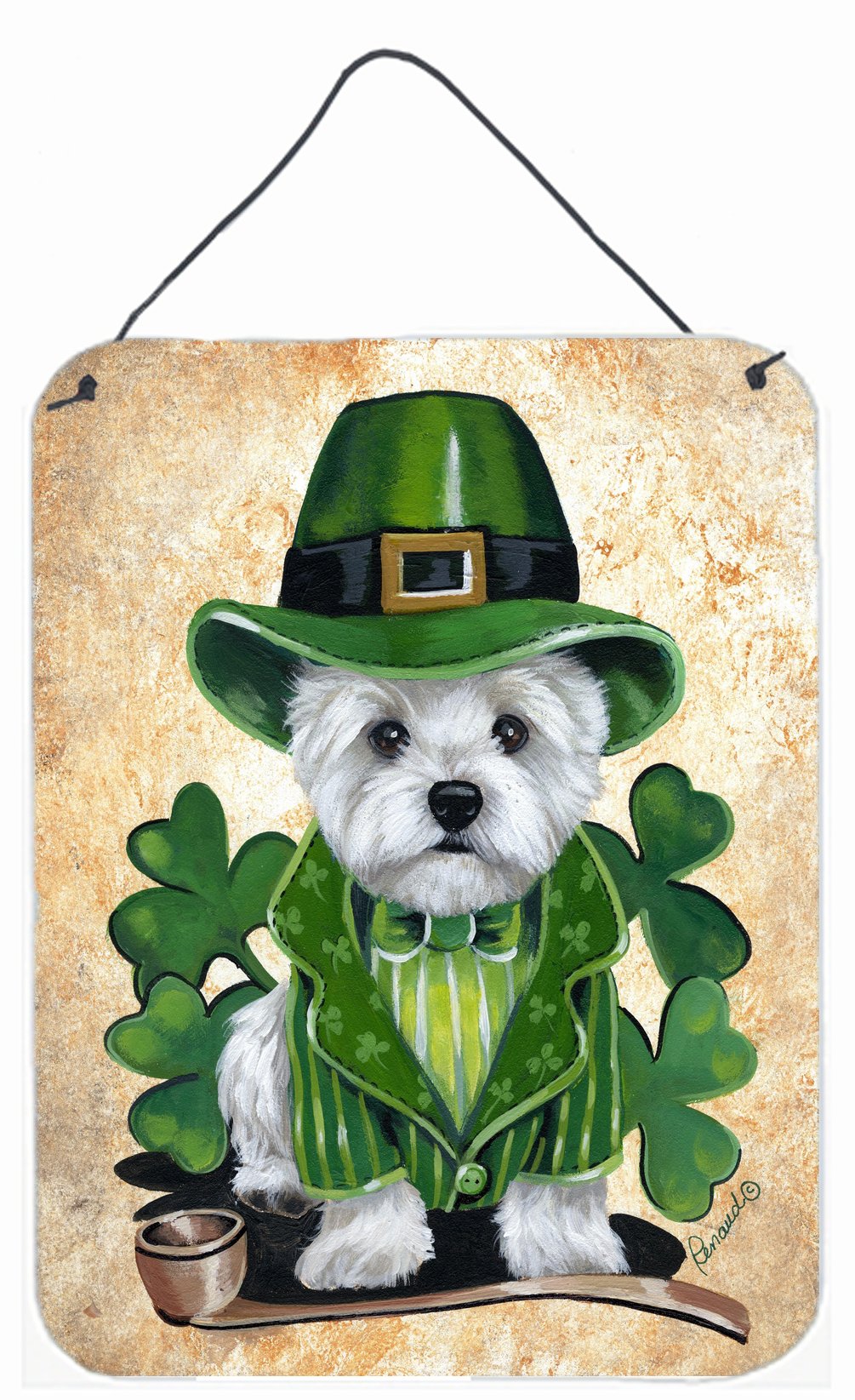 Buy this Westie St Patrick&#39;s Day Leprechaun Wall or Door Hanging Prints PPP3214DS1216