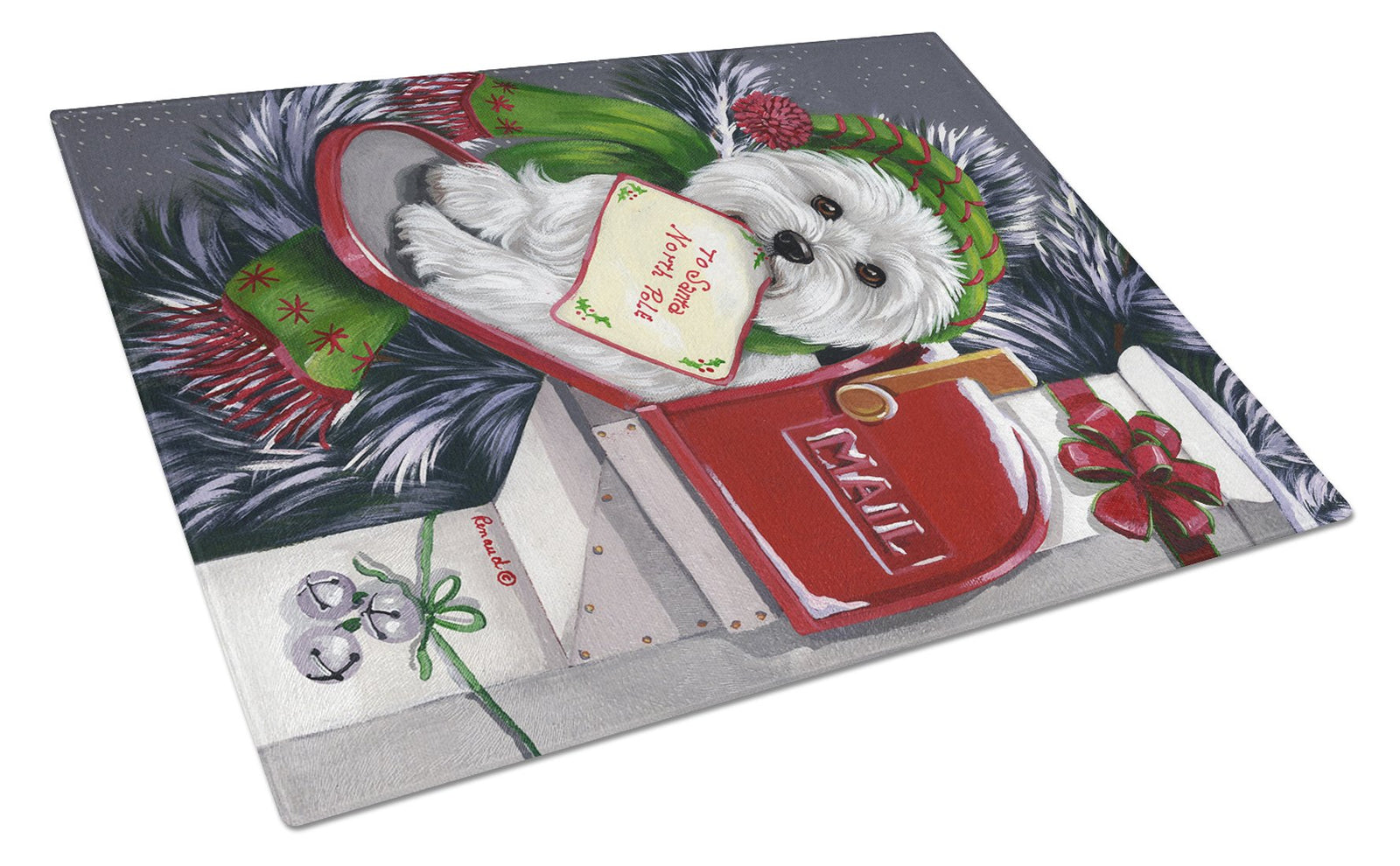 Westie Christmas Letter to Santa Glass Cutting Board Large PPP3215LCB by Caroline's Treasures