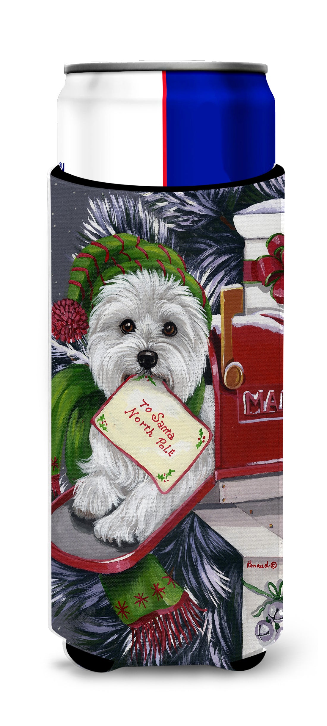 Westie Christmas Letter to Santa Ultra Hugger for slim cans PPP3215MUK  the-store.com.