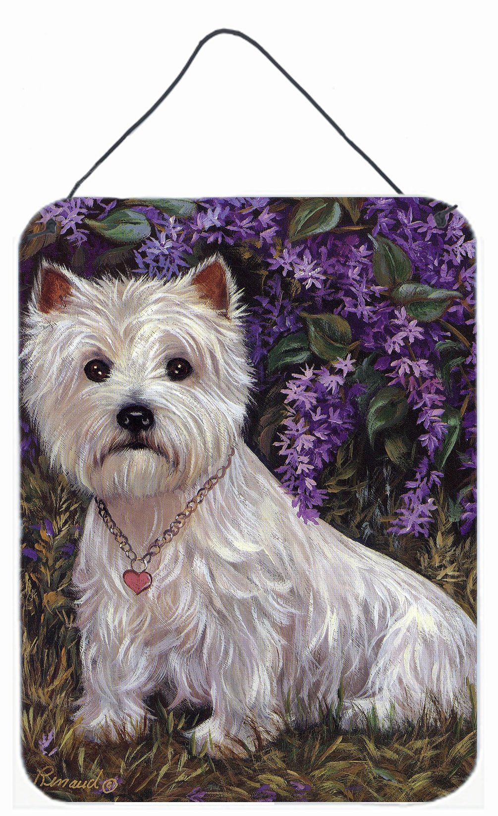 Buy this Westie Lily &amp; Lilacs Wall or Door Hanging Prints PPP3216DS1216