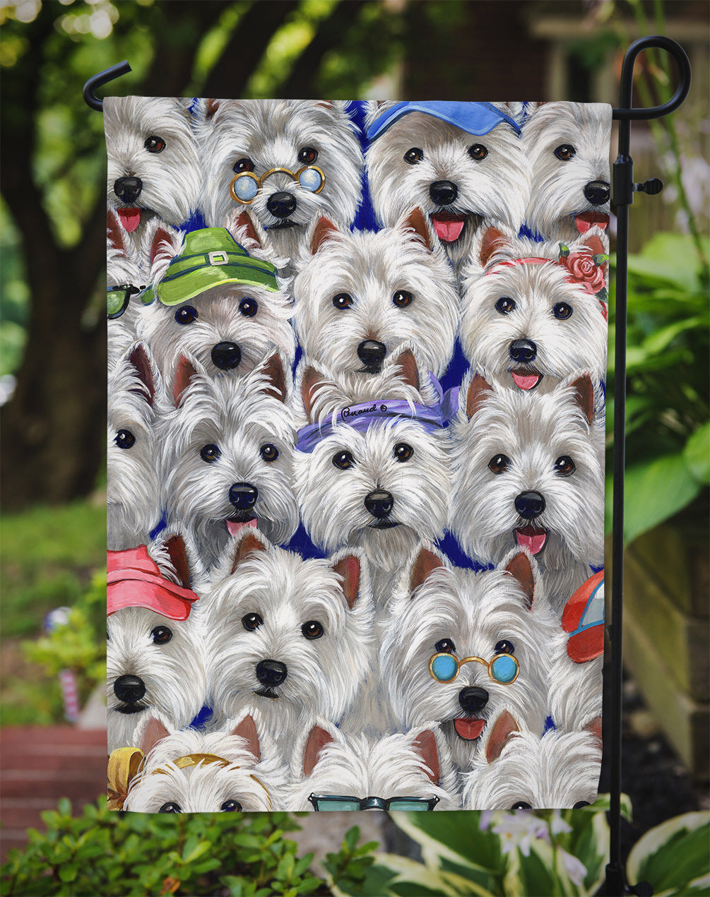 Westie Many Faces Flag Garden Size PPP3217GF  the-store.com.
