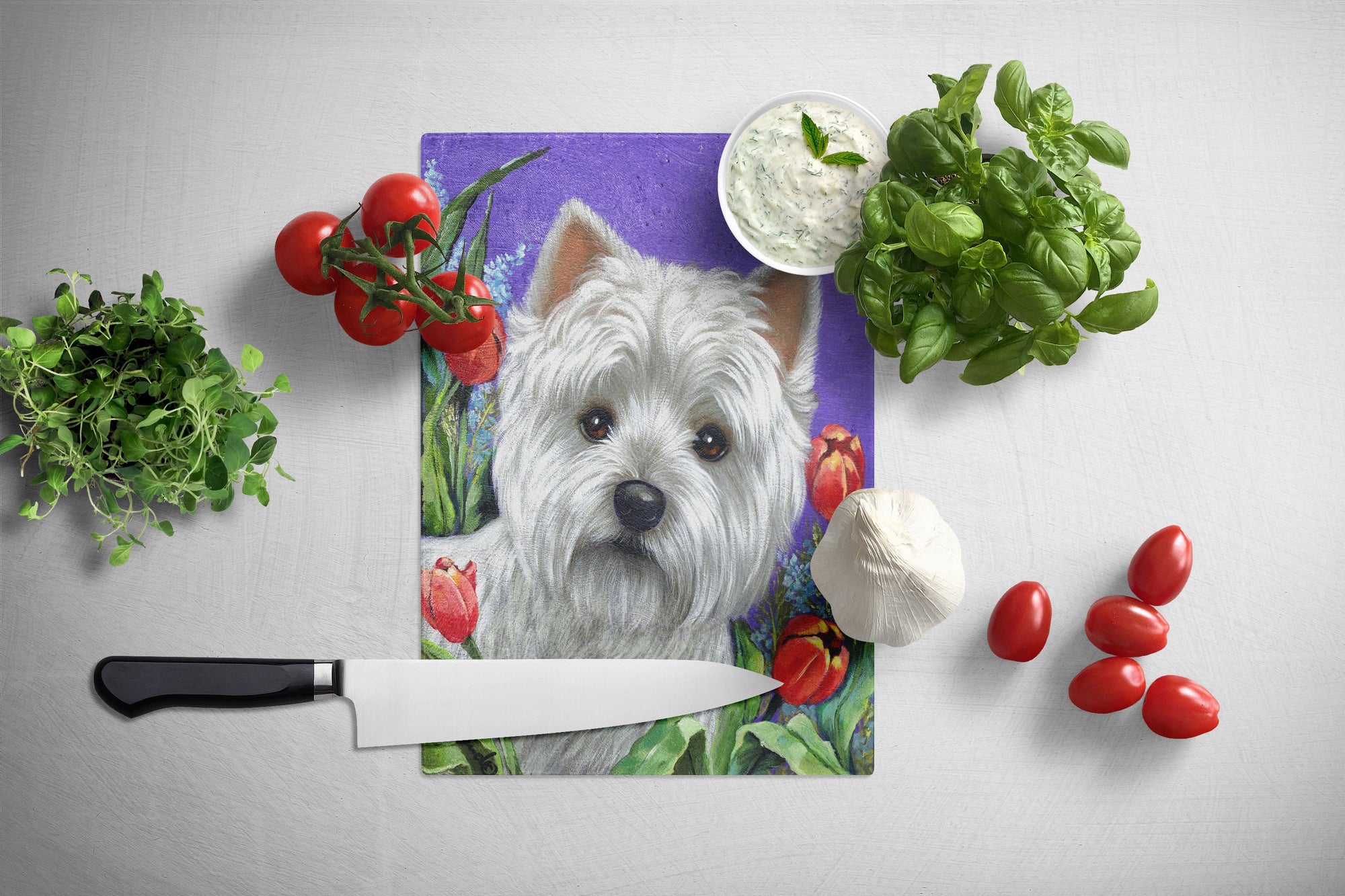 Westie Paradise Glass Cutting Board Large PPP3220LCB by Caroline's Treasures