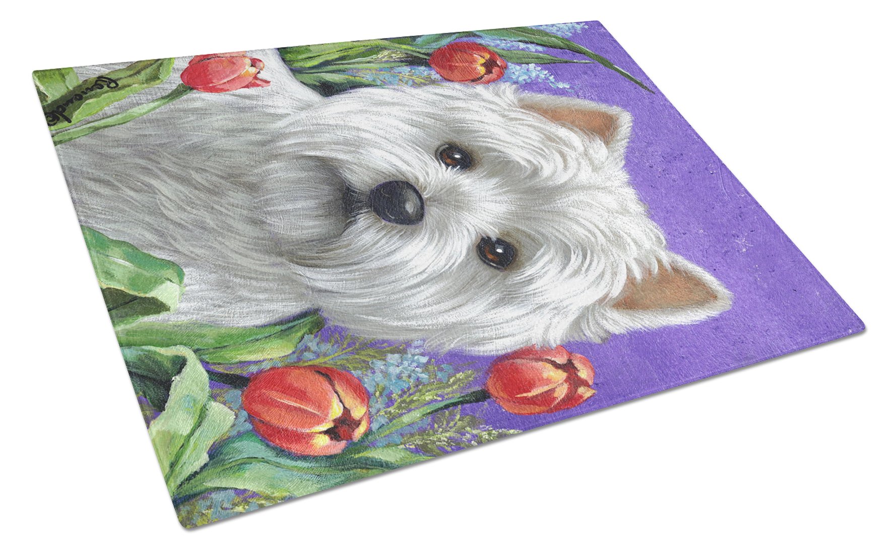 Westie Paradise Glass Cutting Board Large PPP3220LCB by Caroline's Treasures