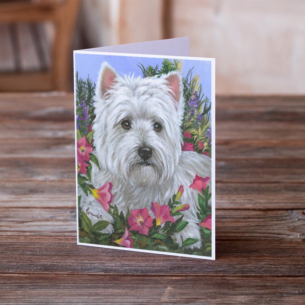 Westie Petunia Greeting Cards and Envelopes Pack of 8 - the-store.com