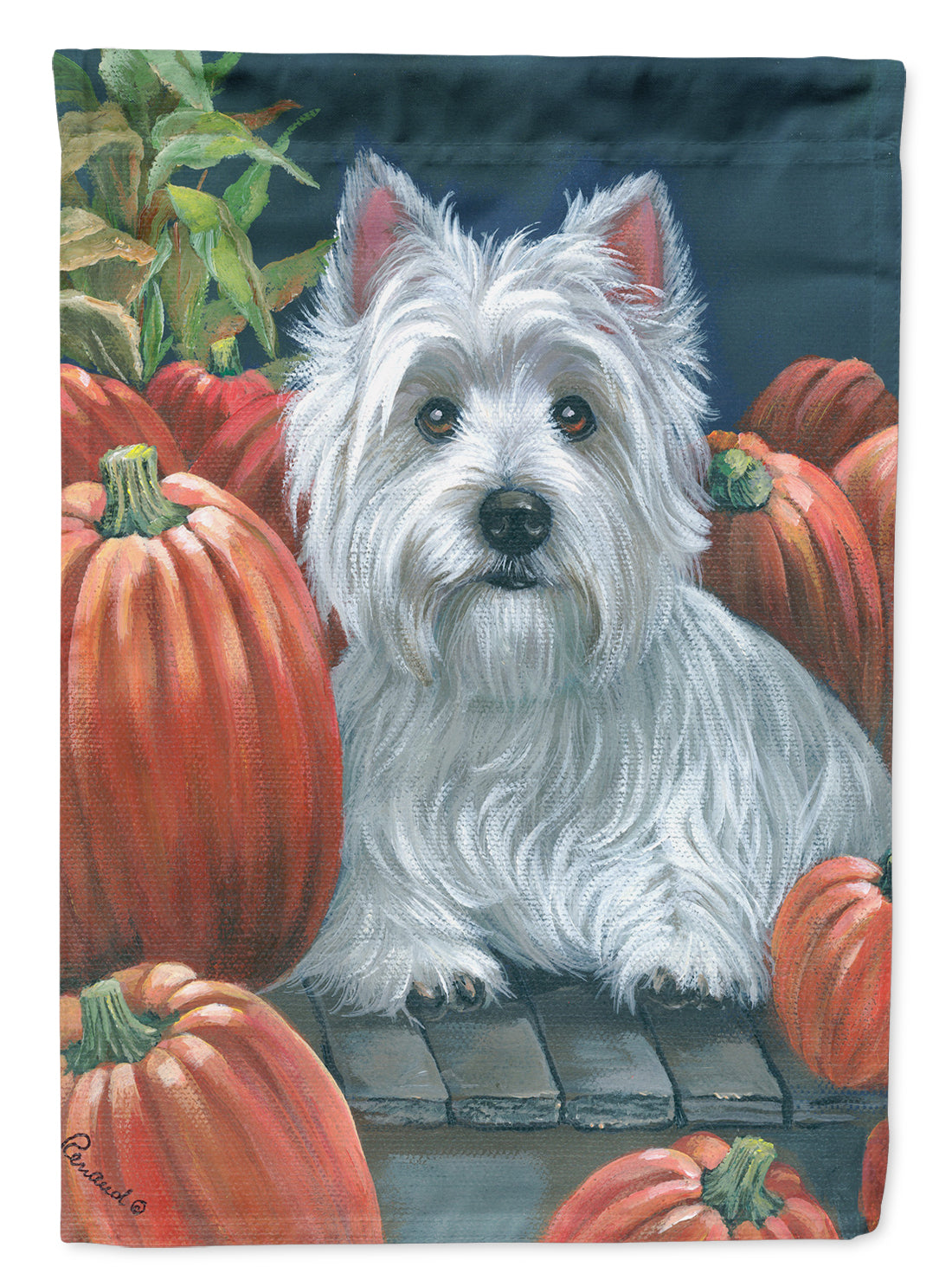 Westie Pumpkins Flag Canvas House Size PPP3224CHF  the-store.com.