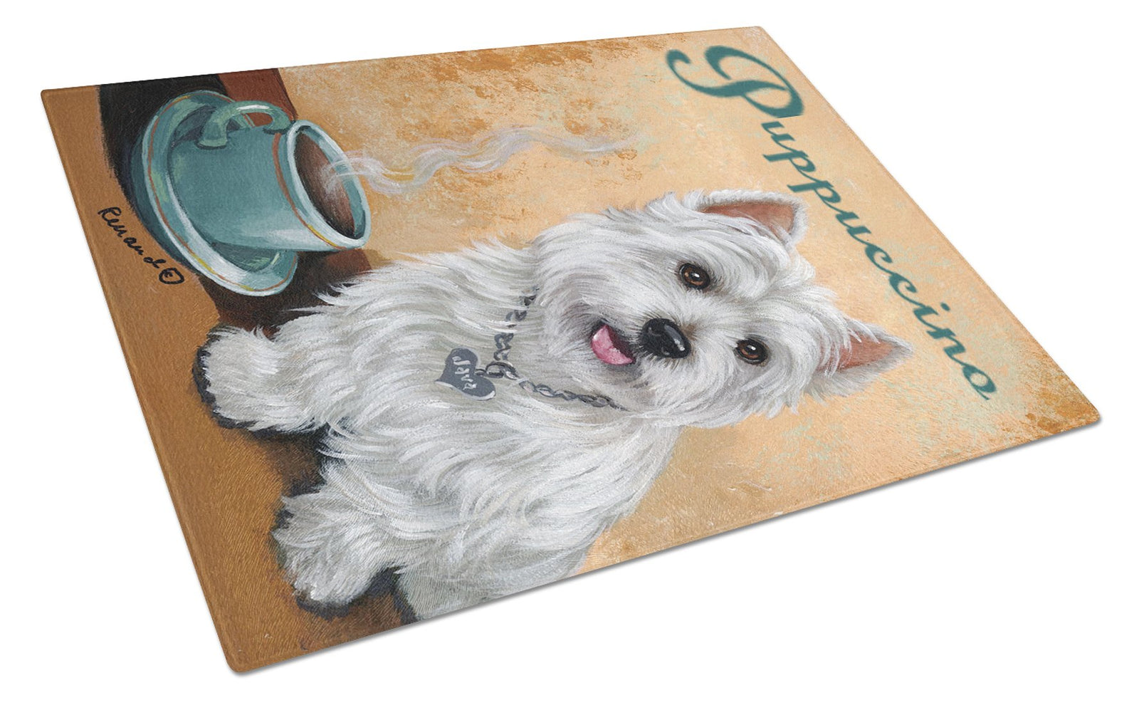 Westie Puppuccino Glass Cutting Board Large PPP3225LCB by Caroline's Treasures