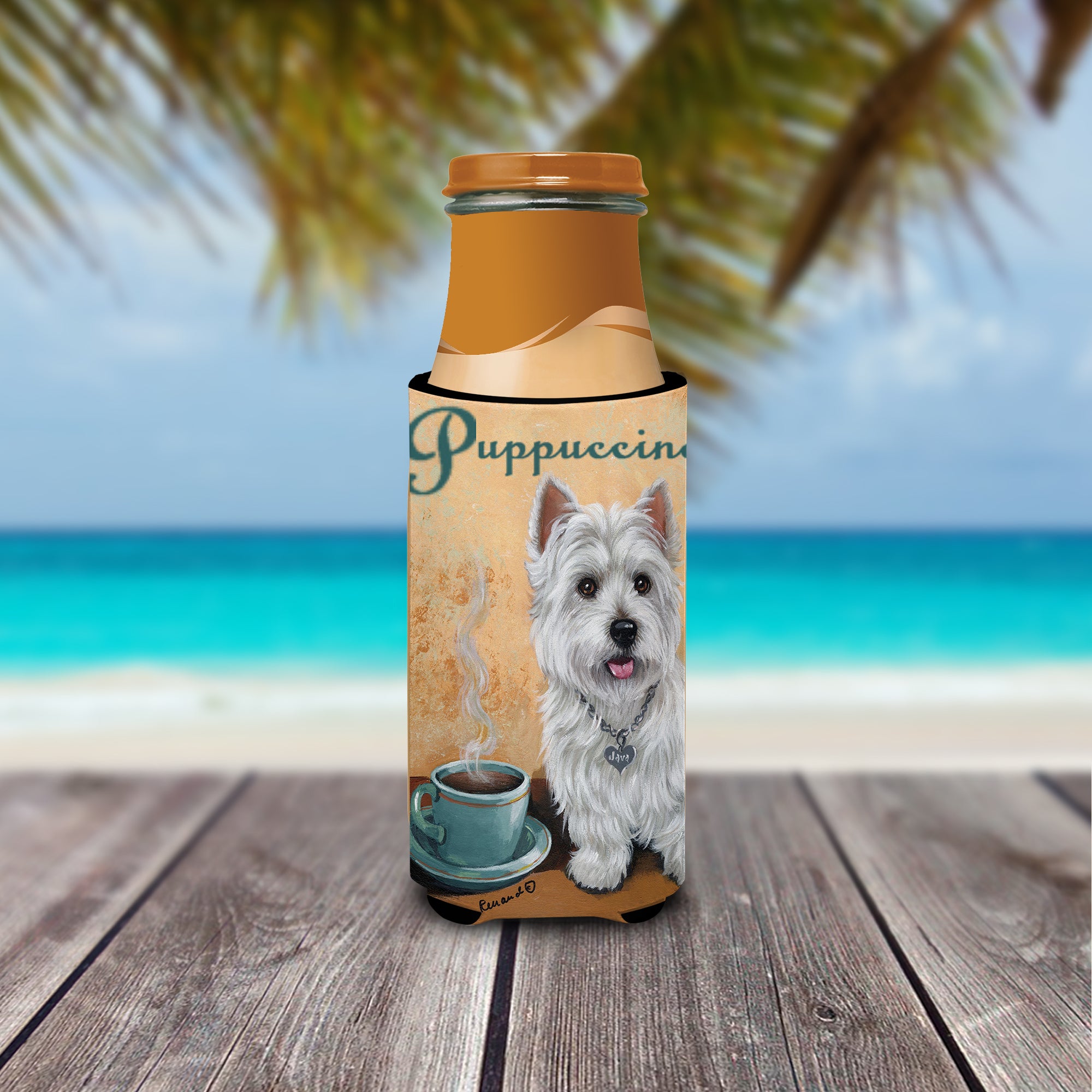 Westie Puppuccino Ultra Hugger for slim cans PPP3225MUK  the-store.com.