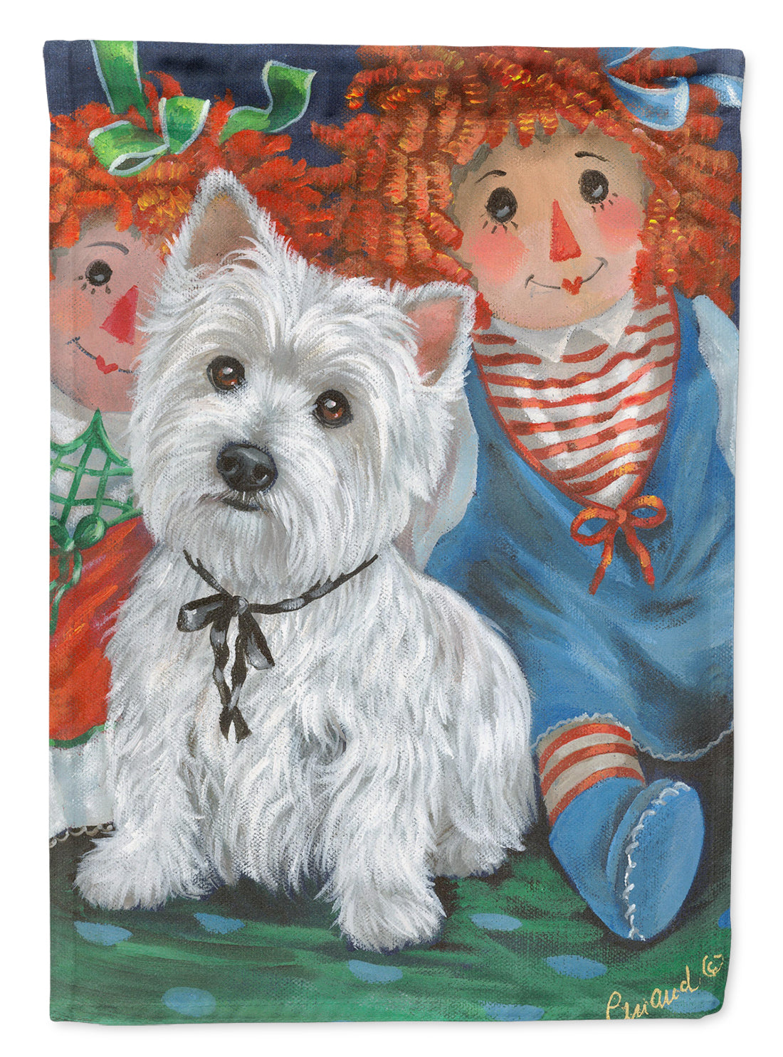 Westie Ragdoll Flag Canvas House Size PPP3226CHF