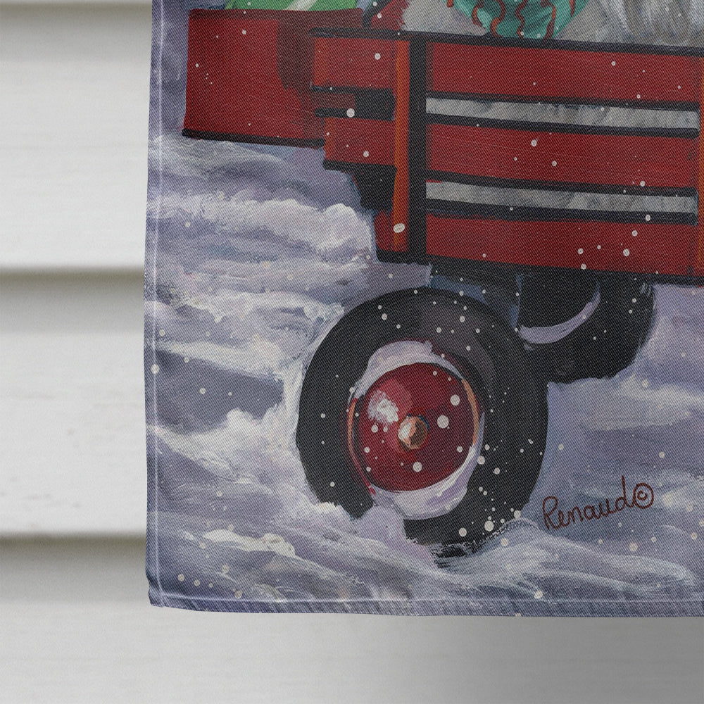 Westie Christmas Red Wagon Flag Canvas House Size PPP3227CHF