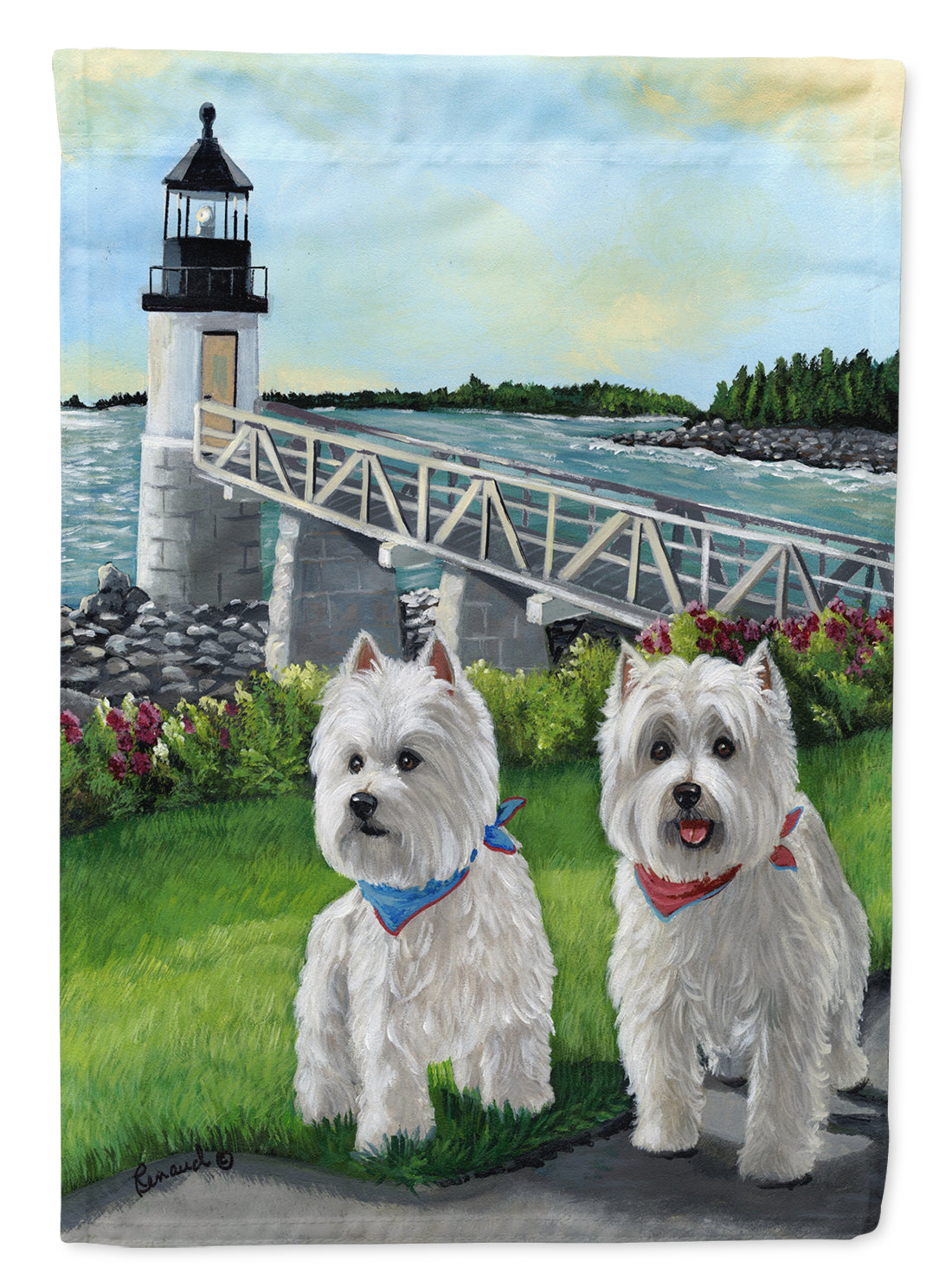 Westie Schooner &amp; Annie Flag Canvas House Size PPP3230CHF  the-store.com.