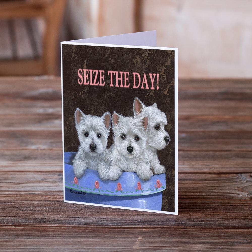 Westie Seize the Day Greeting Cards and Envelopes Pack of 8 - the-store.com