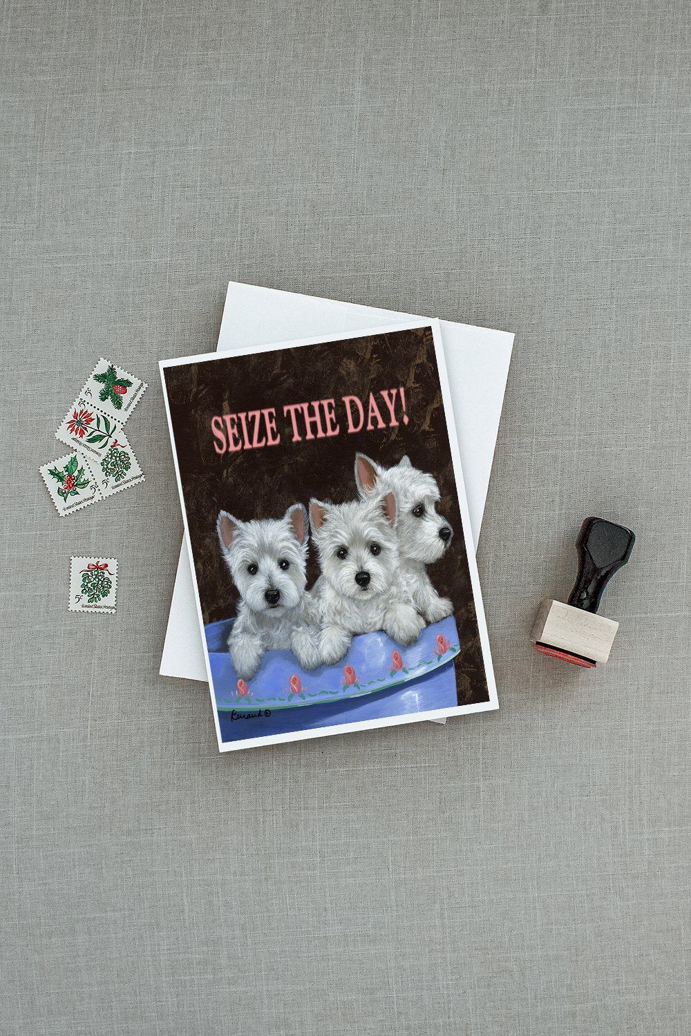 Westie Seize the Day Greeting Cards and Envelopes Pack of 8 - the-store.com