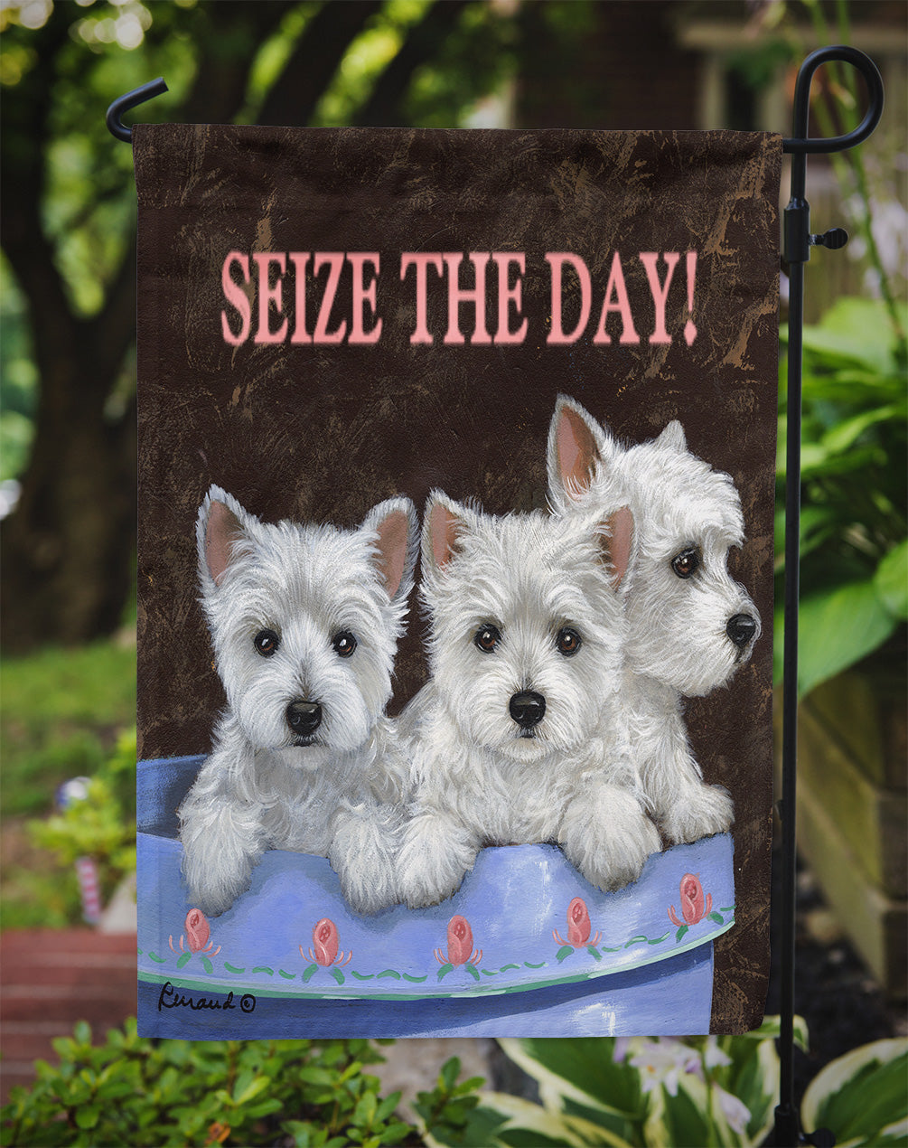 Westie Seize the Day Flag Garden Size PPP3232GF  the-store.com.