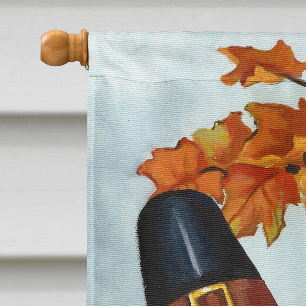 Westie Thanksgiving Pilgrims Flag Canvas House Size PPP3235CHF