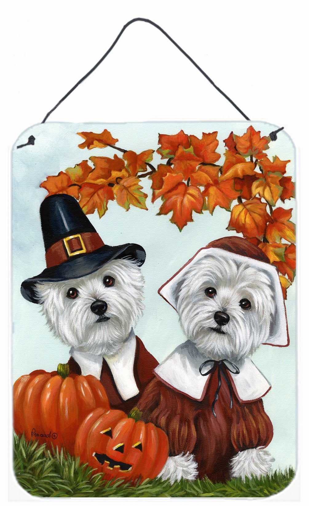 Buy this Westie Thanksgiving Pilgrims Wall or Door Hanging Prints PPP3235DS1216