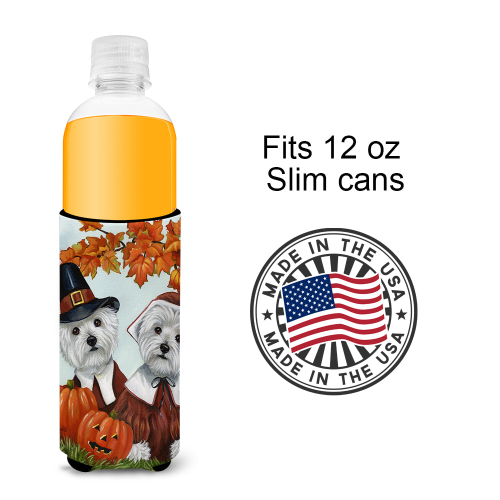 Westie Thanksgiving Pilgrims Ultra Hugger for slim cans PPP3235MUK  the-store.com.