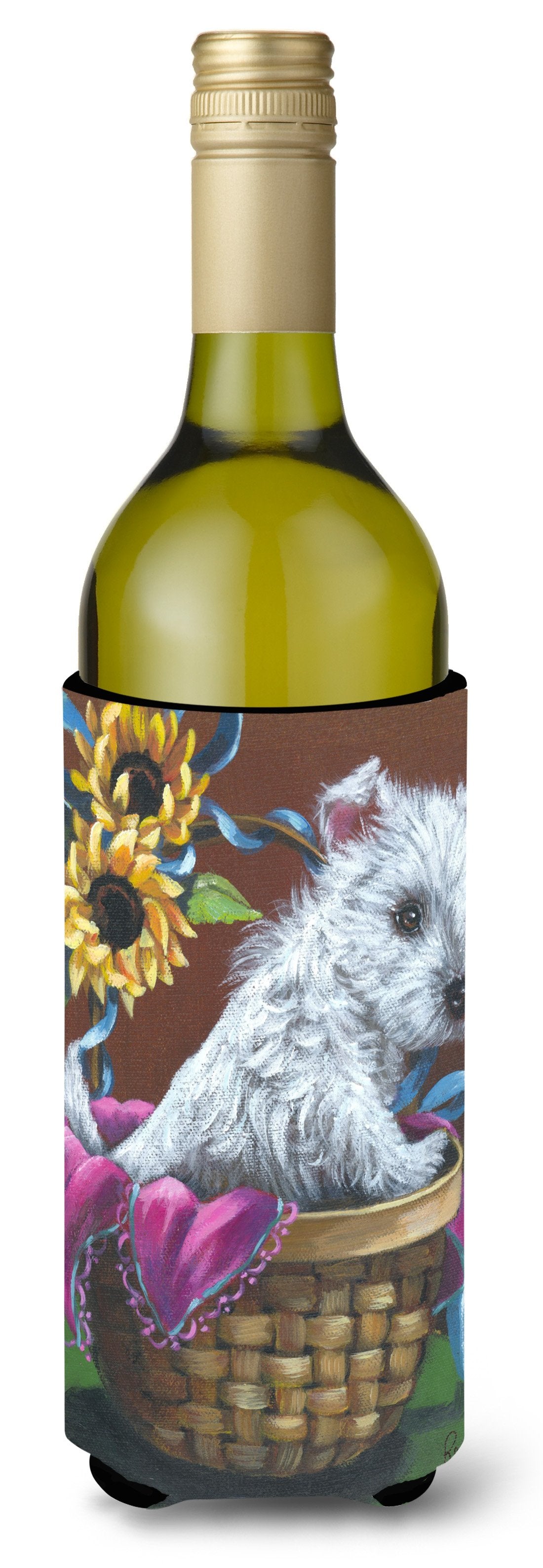Westie Zoe and Sunflowers Wine Bottle Hugger PPP3236LITERK by Caroline&#39;s Treasures
