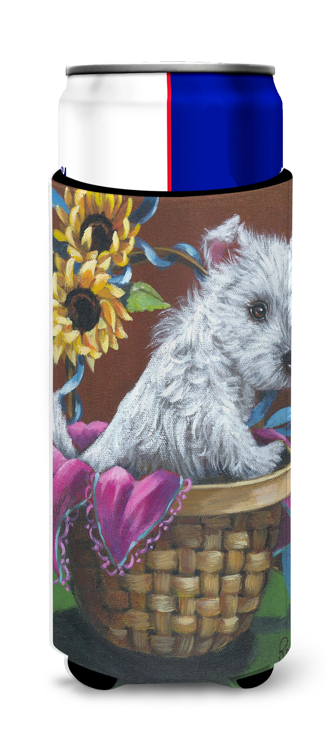 Westie Zoe and Sunflowers Ultra Hugger for slim cans PPP3236MUK  the-store.com.