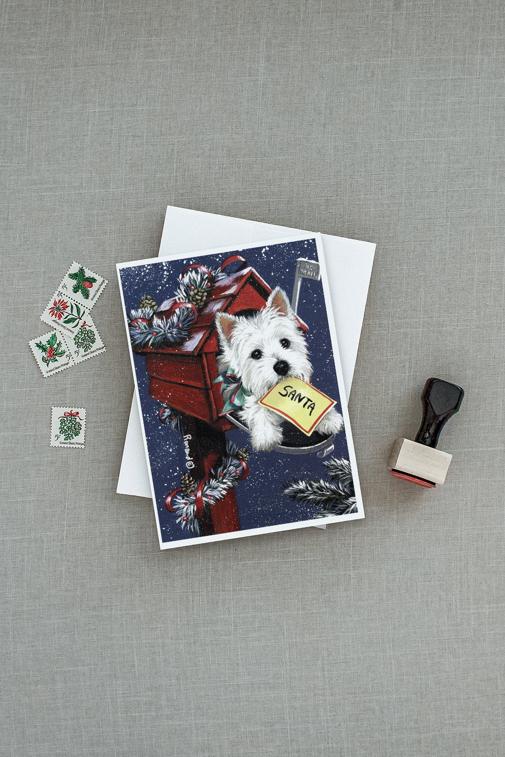 Westie Zoe's Christmas List Greeting Cards and Envelopes Pack of 8 - the-store.com