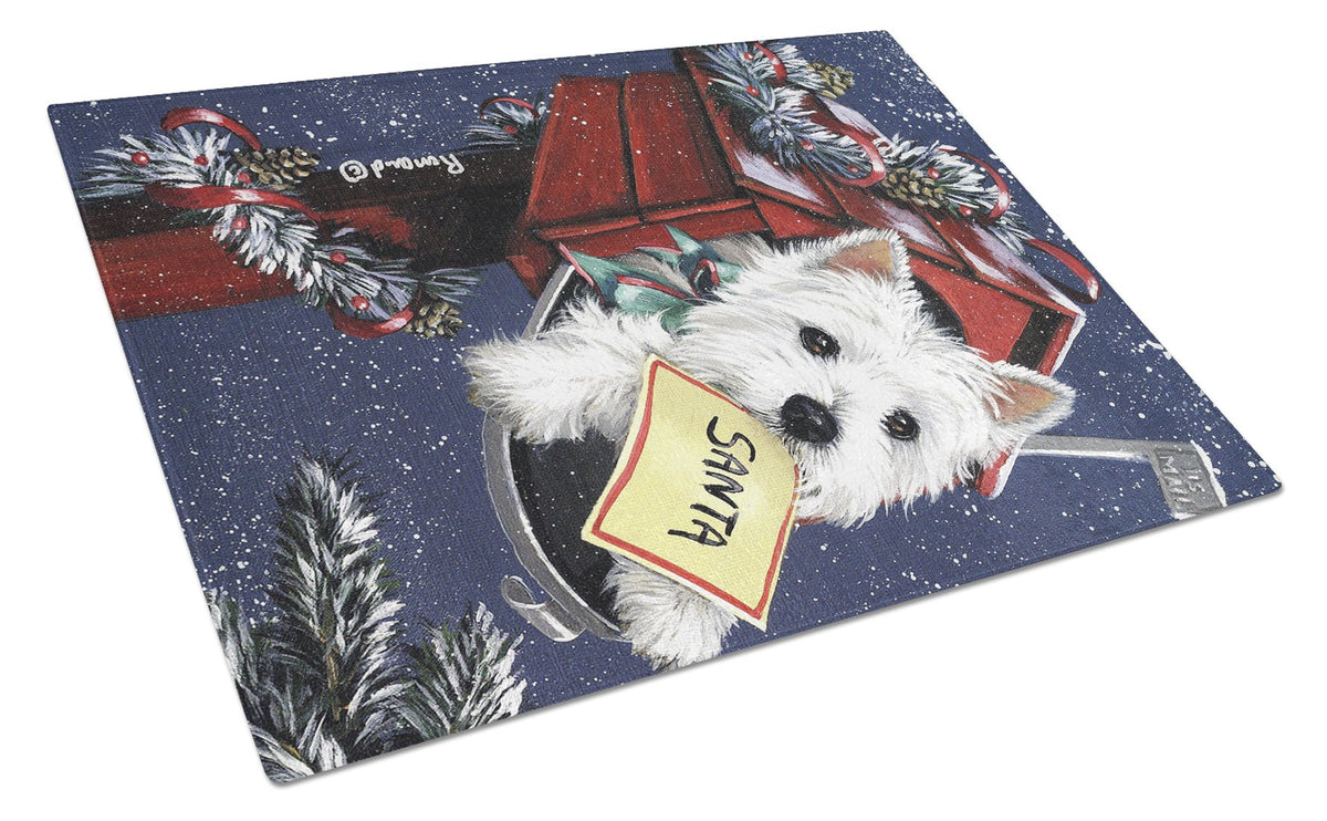 Westie Zoe&#39;s Christmas List Glass Cutting Board Large PPP3237LCB by Caroline&#39;s Treasures