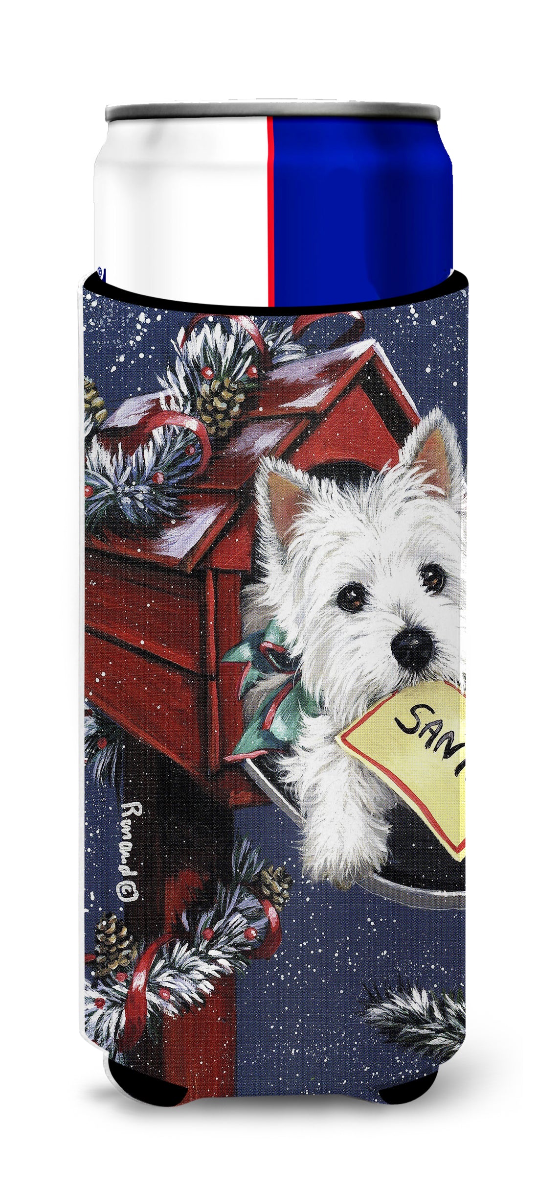 Westie Zoe's Christmas List Ultra Hugger for slim cans PPP3237MUK  the-store.com.