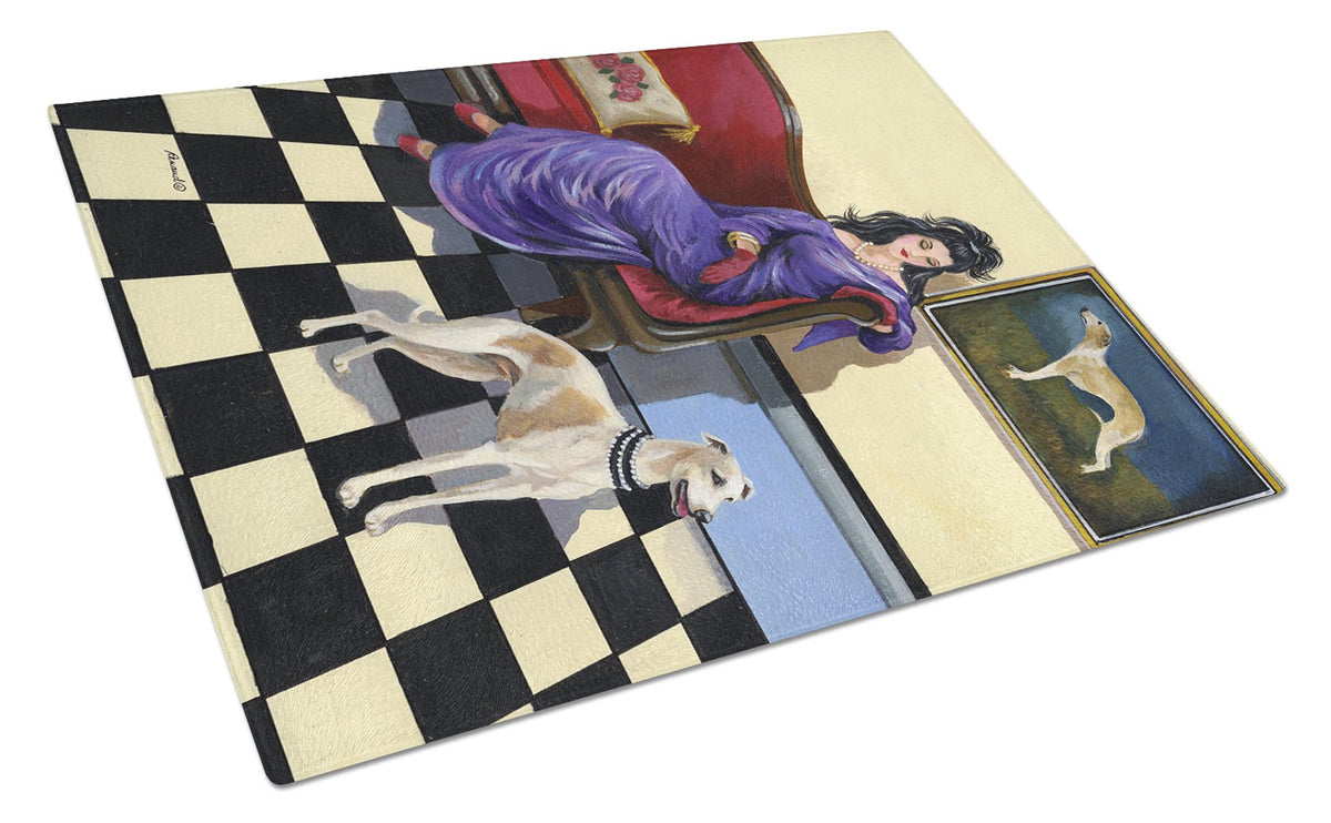 Whippet Elegance and Grace Glass Cutting Board Large PPP3238LCB by Caroline&#39;s Treasures