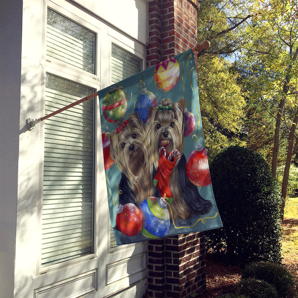 Yorkie Christmas All that Glitters Flag Canvas House Size PPP3239CHF  the-store.com.