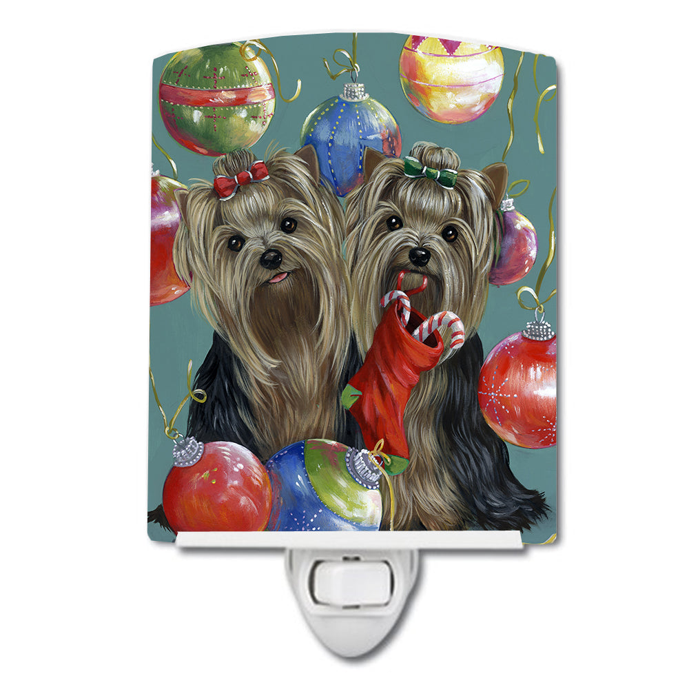 Yorkie Christmas All that Glitters Ceramic Night Light PPP3239CNL - the-store.com