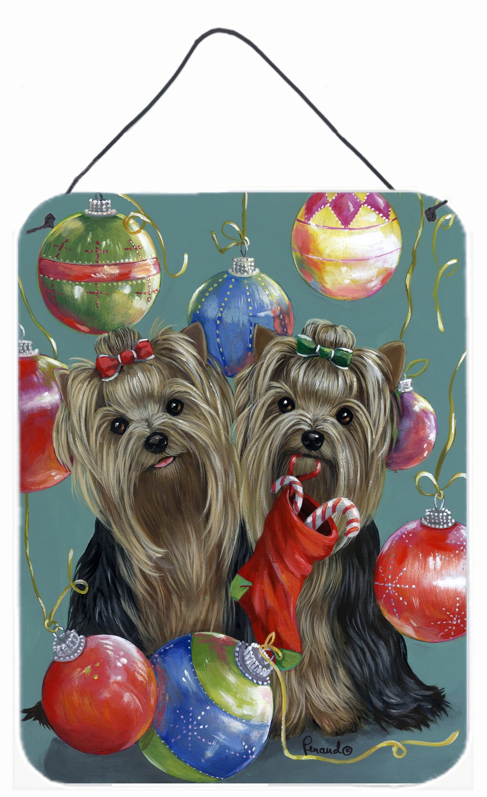 Buy this Yorkie Christmas All that Glitters Wall or Door Hanging Prints PPP3239DS1216