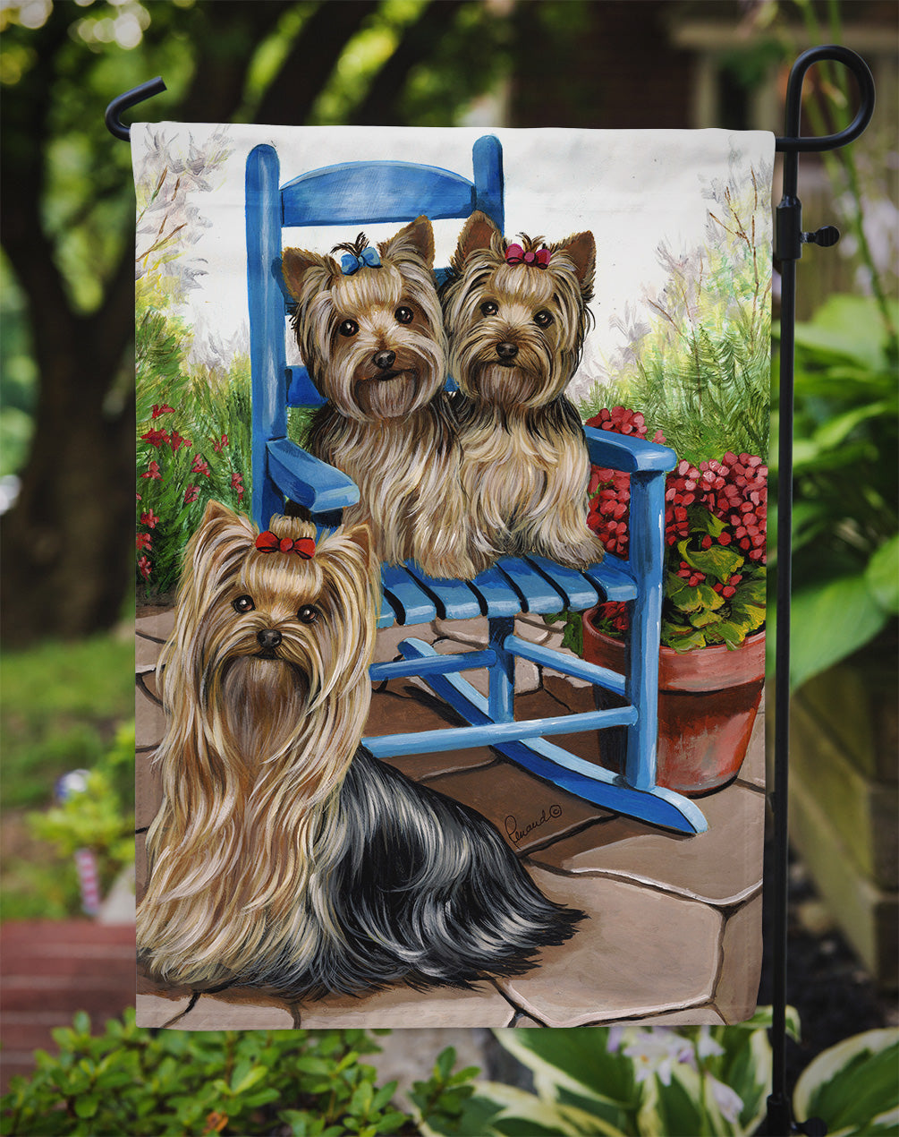 Yorkie Patio Sweethearts Flag Garden Size PPP3242GF  the-store.com.