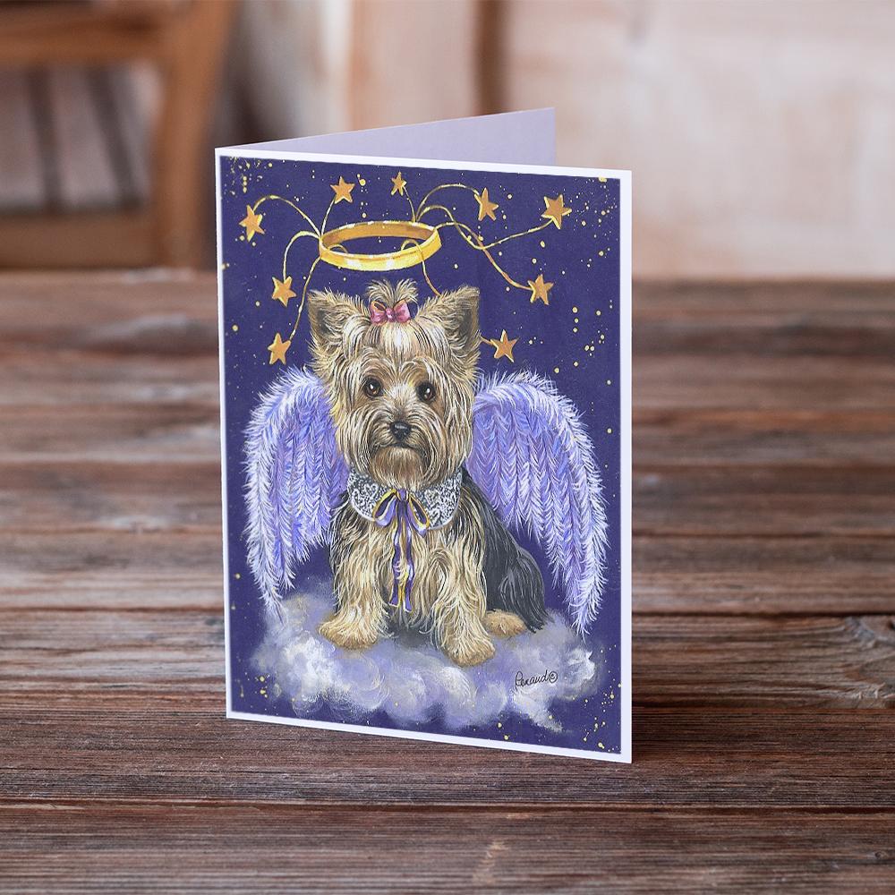 Yorkie Christmas Angel Greeting Cards and Envelopes Pack of 8 - the-store.com