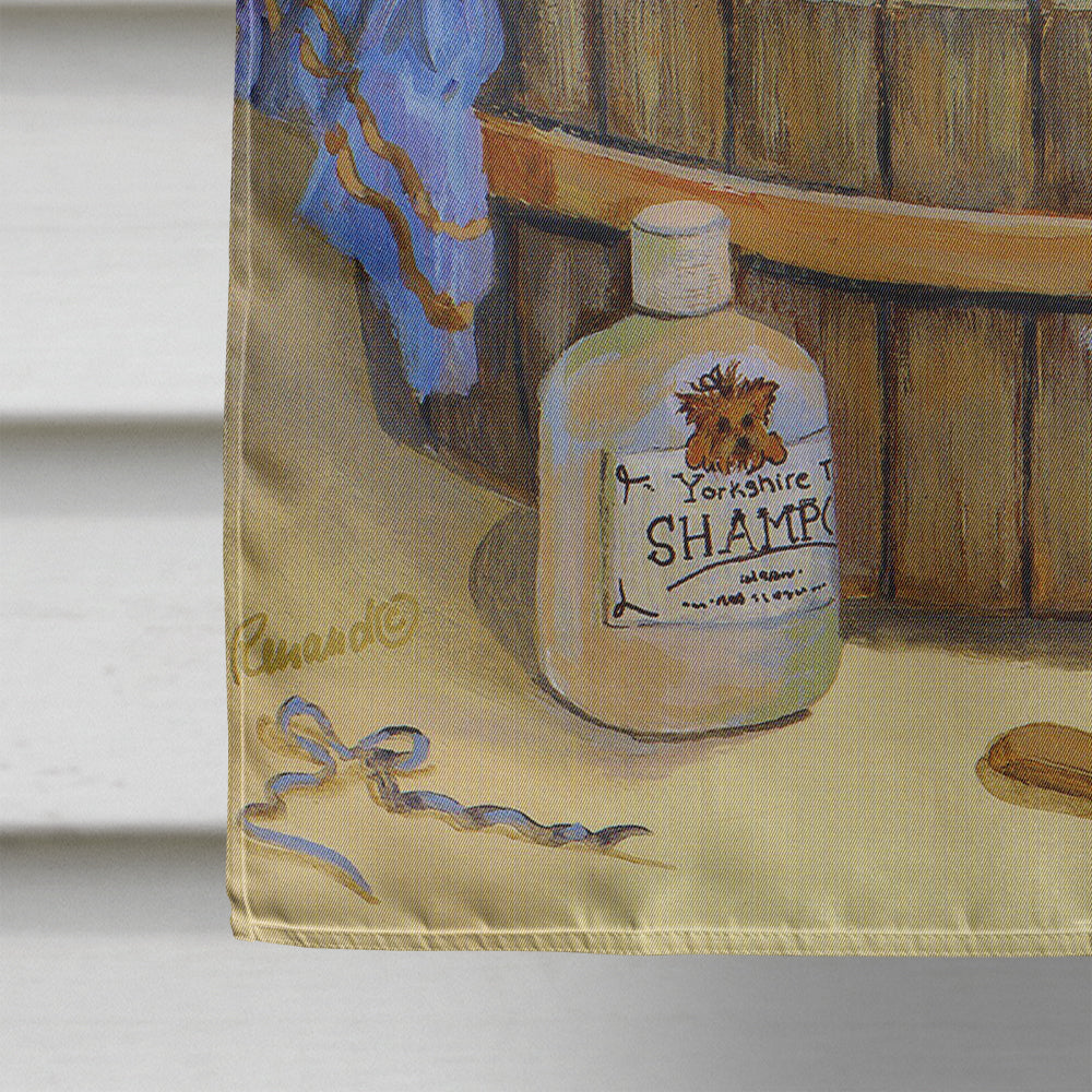 Yorkie Bath Time Flag Canvas House Size PPP3244CHF  the-store.com.