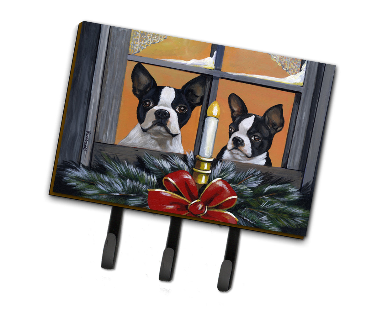Boston Terrier Looking for Santa Christmas Leash or Key Holder PPP3248TH68