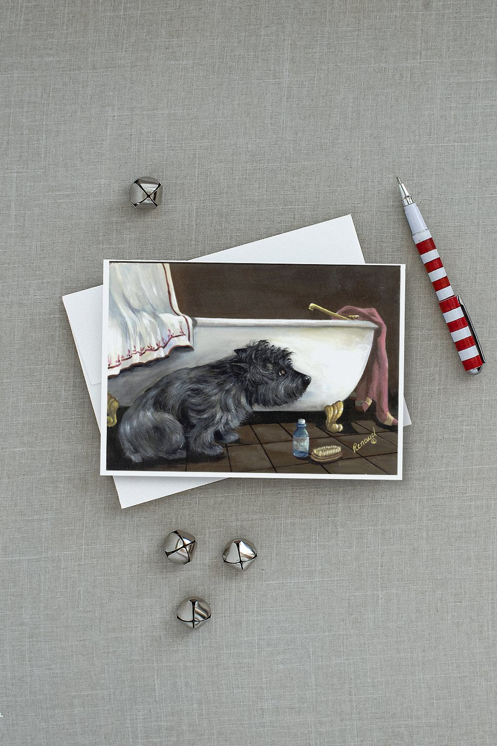 Cairn Terrier Bath Time Greeting Cards and Envelopes Pack of 8 - the-store.com