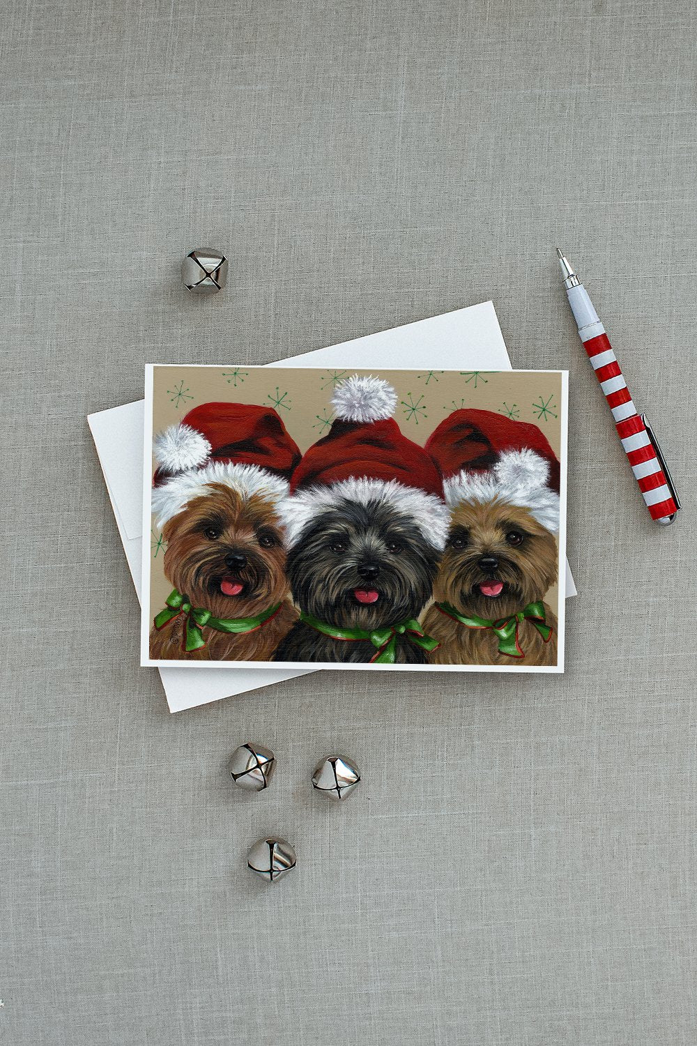 Cairn Terrier Christmas Ceaser and Co Greeting Cards and Envelopes Pack of 8 - the-store.com