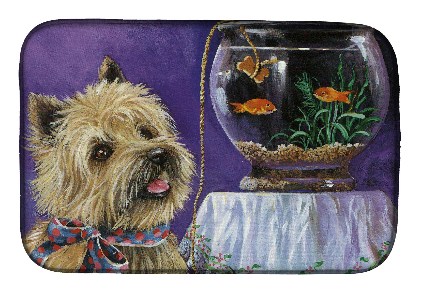 Cairn Terrier Gone Fishing Dish Drying Mat PPP3252DDM  the-store.com.