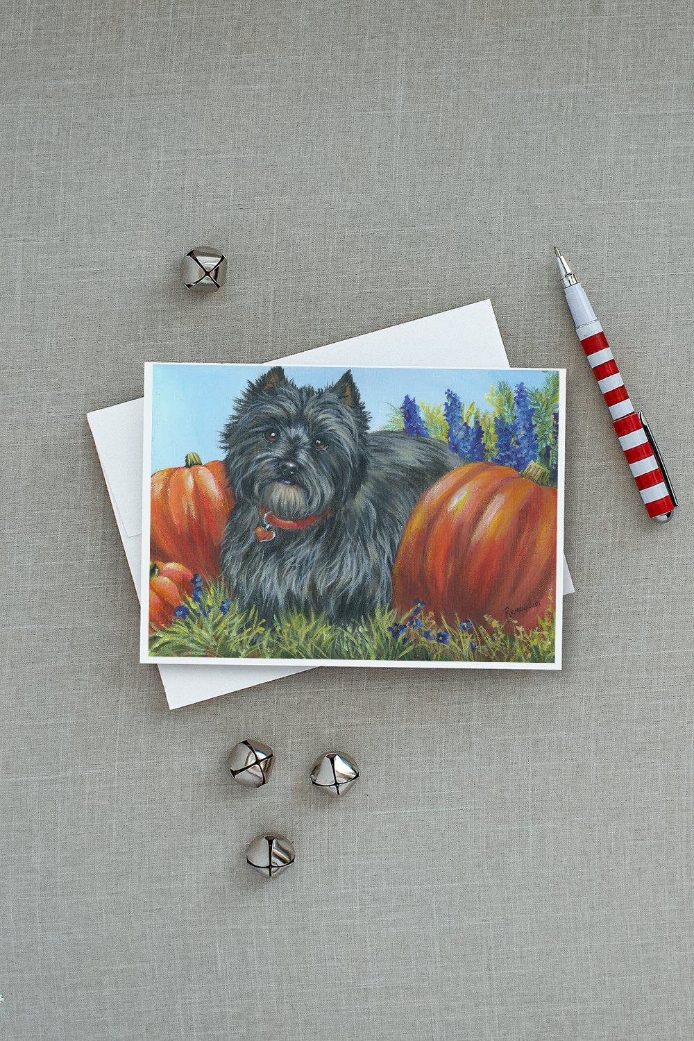 Cairn Terrier Mom's Pumpkins Greeting Cards and Envelopes Pack of 8 - the-store.com