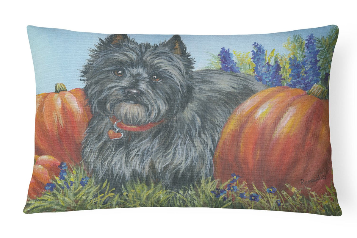 Buy this Cairn Terrier Mom&#39;s Pumpkins Canvas Fabric Decorative Pillow PPP3253PW1216