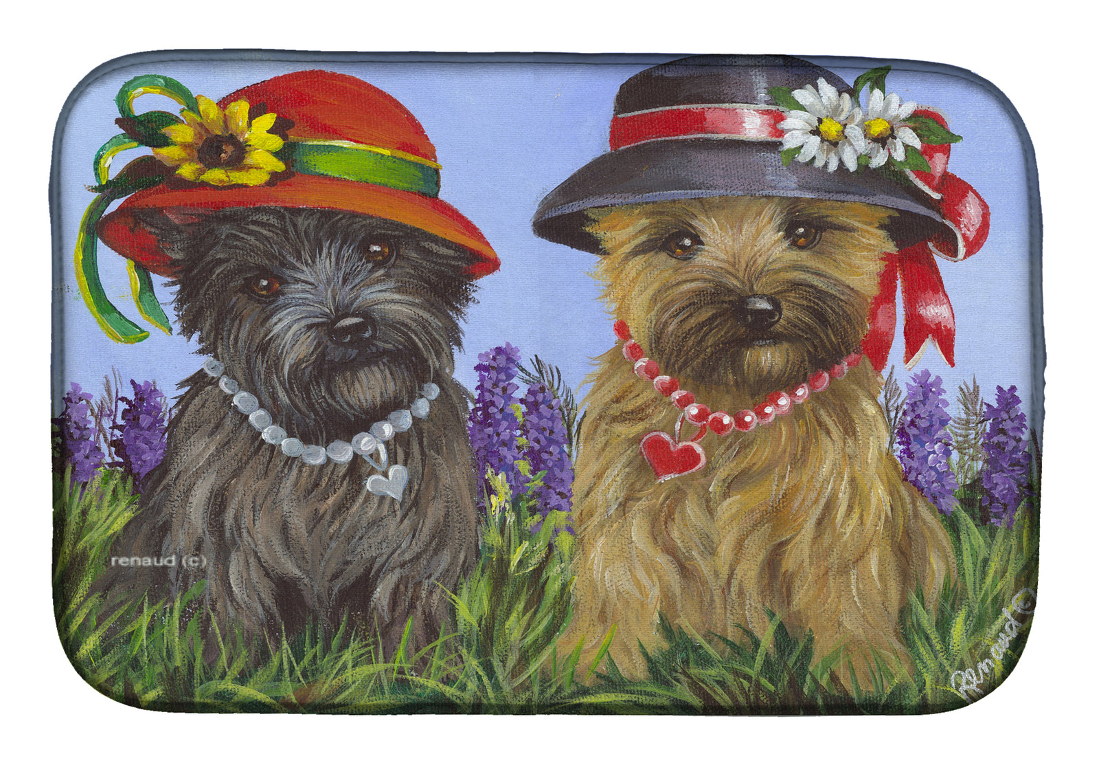 Cairn Terrier Sisters Dish Drying Mat PPP3254DDM  the-store.com.
