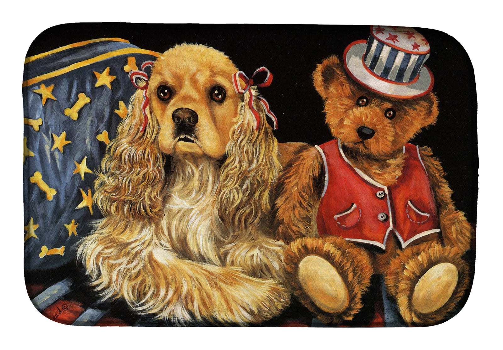 Cocker Spaniel Annie and Henri Dish Drying Mat PPP3256DDM  the-store.com.