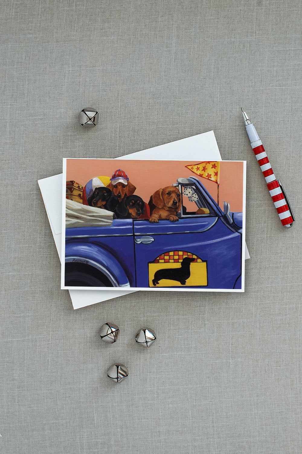 Dachshund Dachsmobile Greeting Cards and Envelopes Pack of 8 - the-store.com