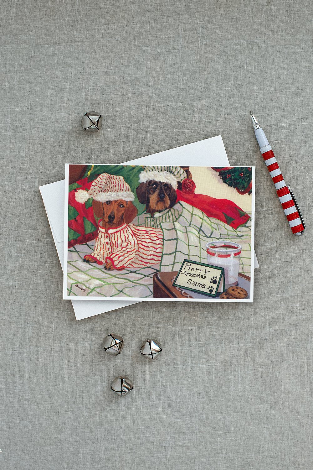 Dachshund Christmas Waiting for Santa Greeting Cards and Envelopes Pack of 8 - the-store.com