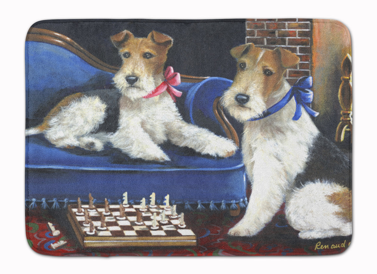 Fox Terrier Checkmates Machine Washable Memory Foam Mat PPP3261RUG - the-store.com