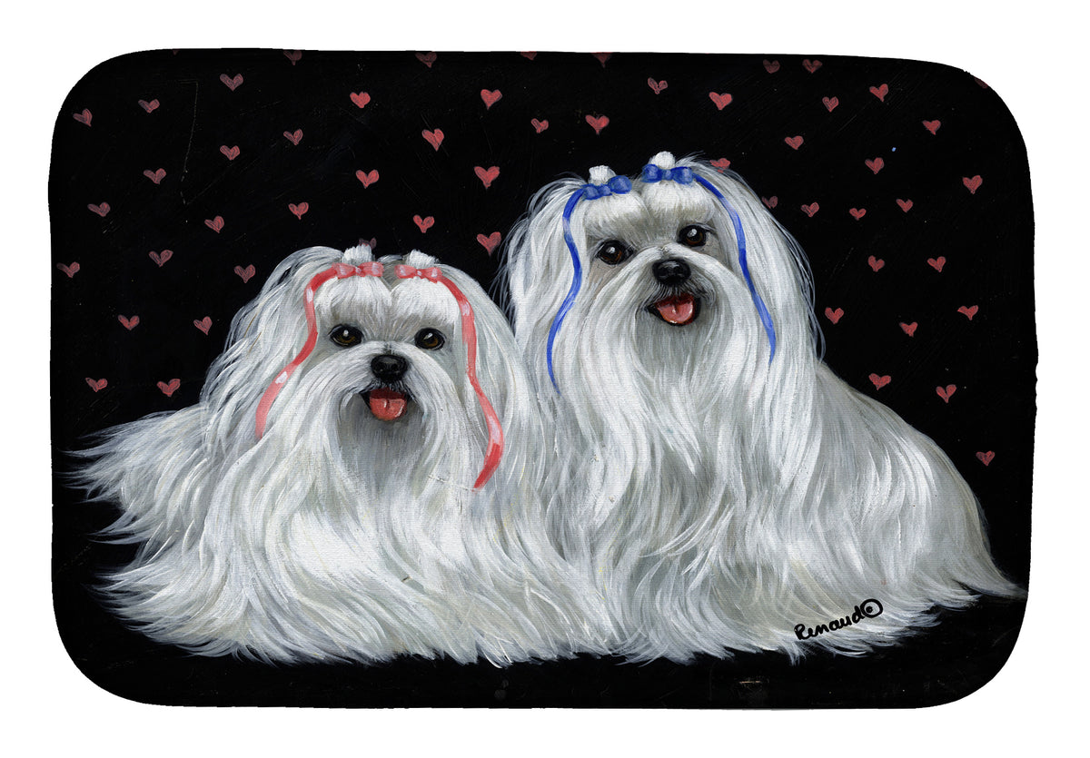 Maltese Sweethearts Dish Drying Mat PPP3263DDM  the-store.com.