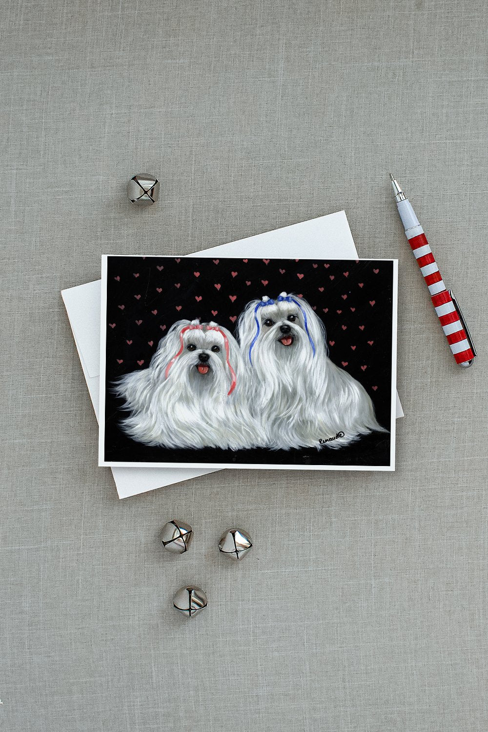 Maltese Sweethearts Greeting Cards and Envelopes Pack of 8 - the-store.com