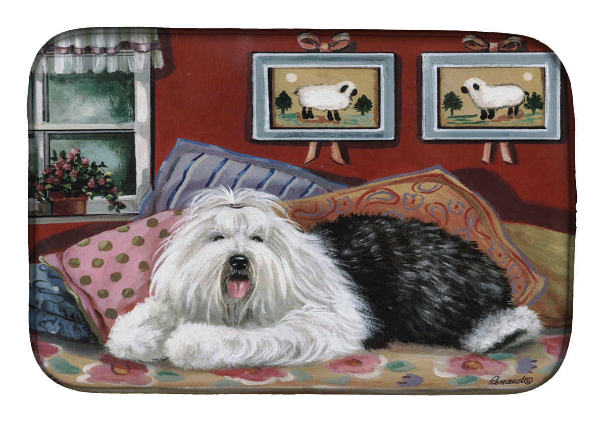 Old English Sheepdog Sweet Dreams Dish Drying Mat PPP3266DDM  the-store.com.