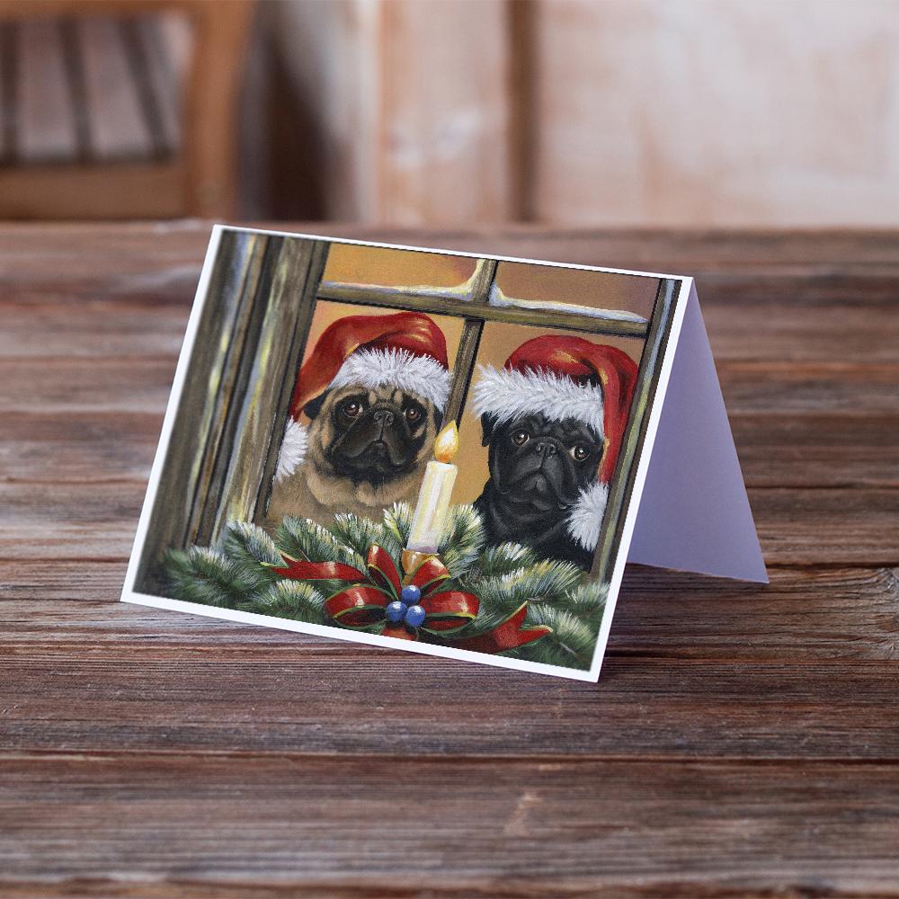 Pug Christmas Anticipation Greeting Cards and Envelopes Pack of 8 - the-store.com